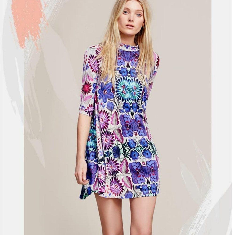 Free People Fiesta Mock XS Dress Boho Festival Hippie Babydoll Indie Goblin